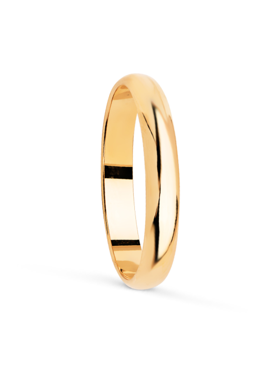 18K ALIANZA ORO AMARILLO LISA BRILLO, ANCHO: 3 MM