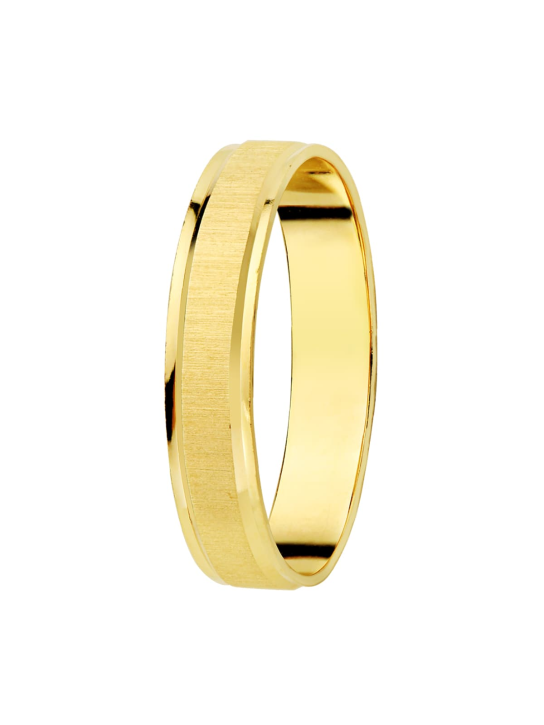 18K ALIANZA ORO AMARILLO MATE Y BRILLO 3,5 MM